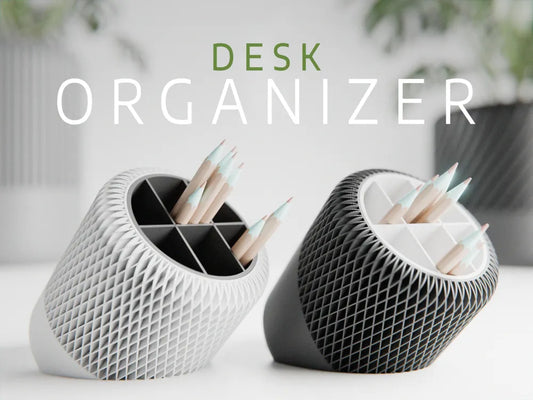 Modern Japandi Desk Organizer – Minimalist Pen & Office Holder | Aestia 3D