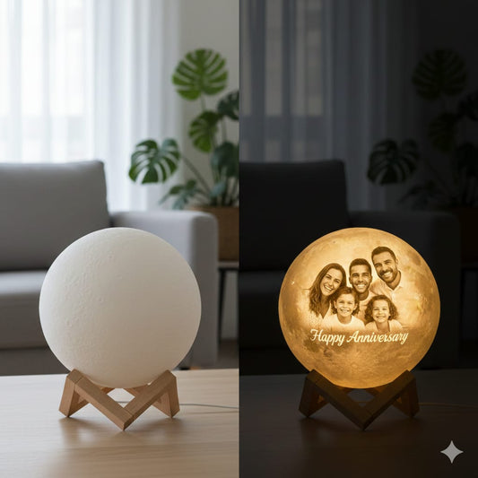 Custom Photo Moon Lamp – 3D Printed Personalized Gift | Aestia 3D