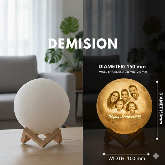 Custom Photo Moon Lamp – 3D Printed Personalized Gift | Aestia 3D