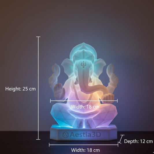 Aestia3D Low-Poly Ganesha Ambient LED Lamp – Modern Spiritual Decor